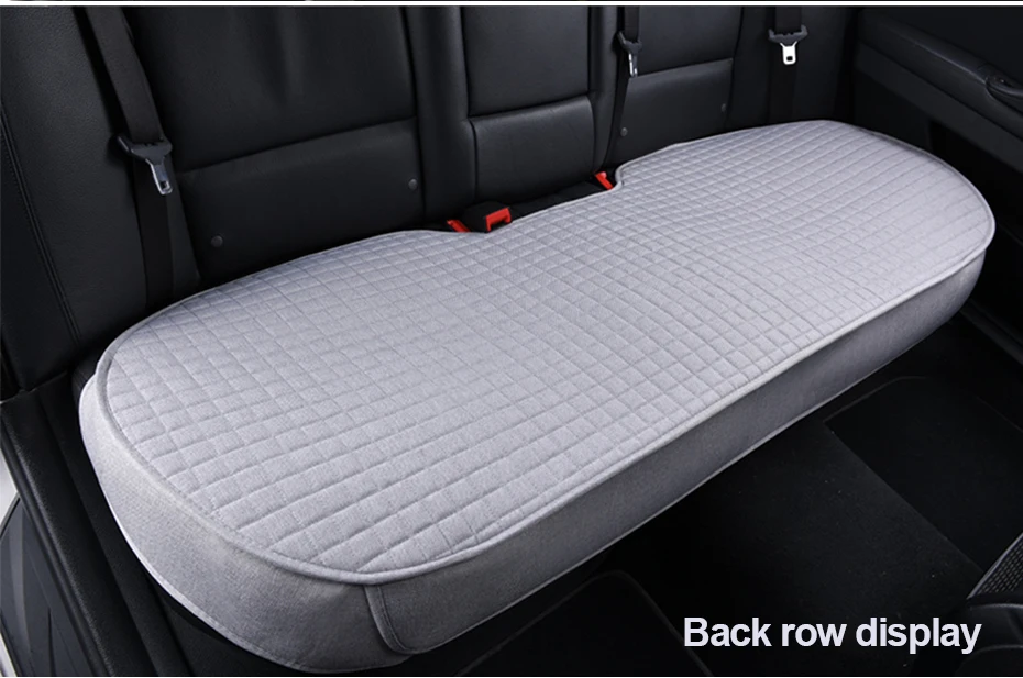 MOKRIL 2-Pack High-Grade Flax Breathable Front Car Seat Pad Cushion Covers – Universal Fit With Straps
