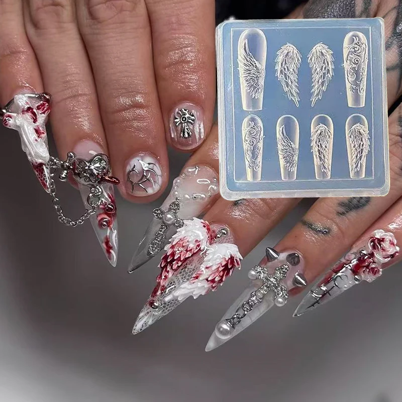 1개 뱀 3D 아크릴 몰드 은방울꽃 네일 아트 장식 네일 DIY 디자인 실리콘 ..