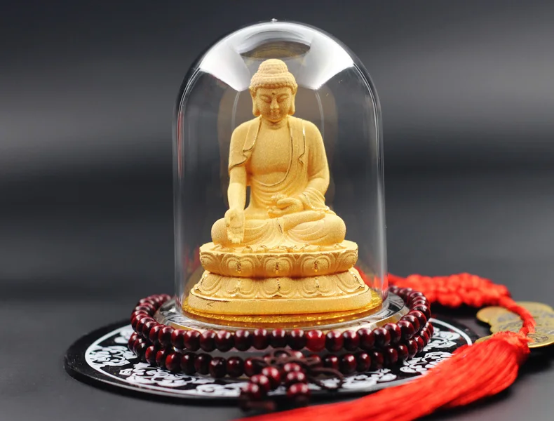 

HOT SALE - HOME OFFICE Company SHOP CAR TOP Efficacious blessing gold Sakyamuni Buddha gilding FENG SHUI statue talisman