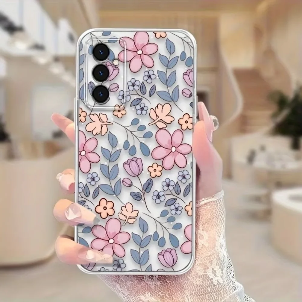 Floral Full Print Clear Silicone Phone Case