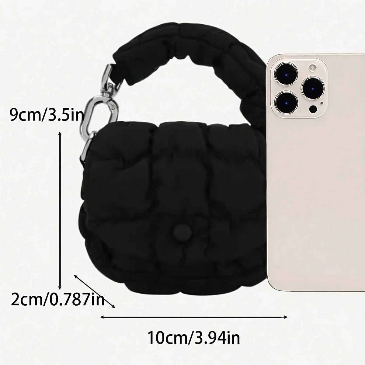 Marsupio mini cloud alla moda, leggero, solido, con chiusura sicura a bottone, portamonete decorativo e tasca per cuffie._voghion.com
