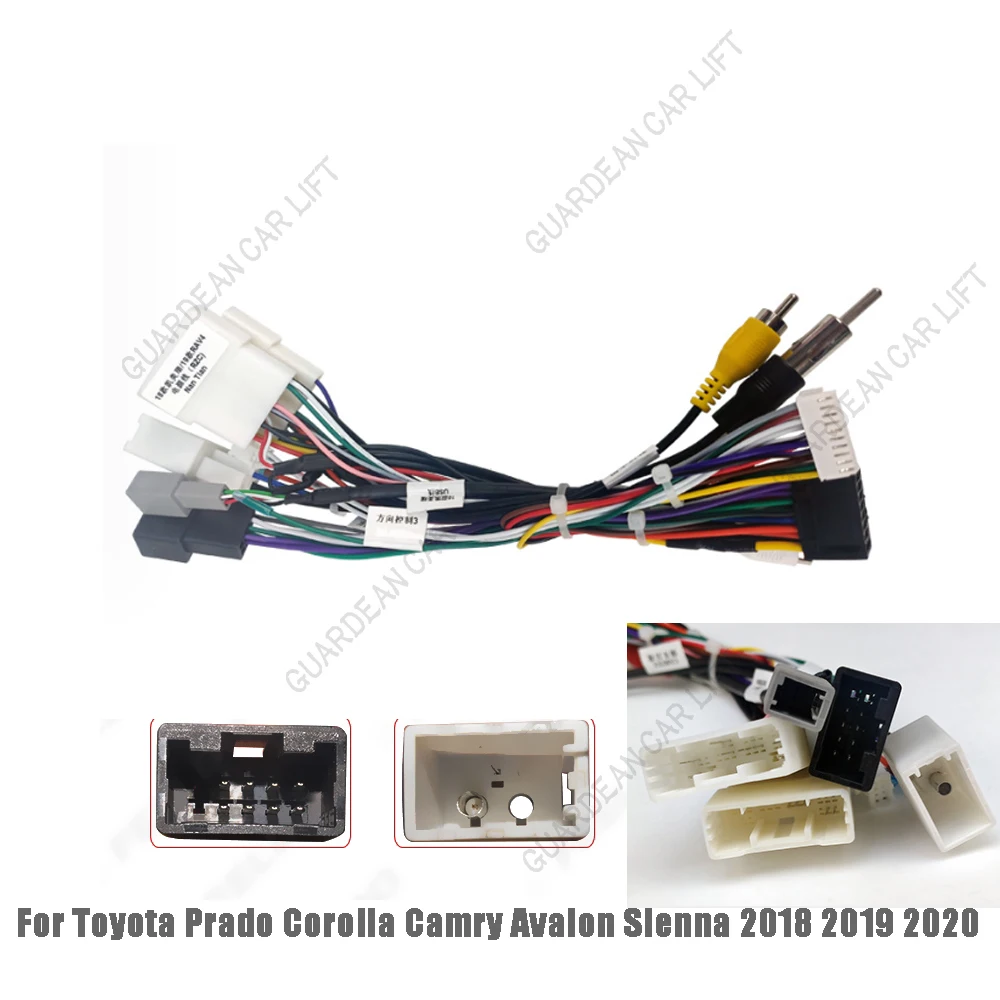 

16-контактный автомобильный головной узел, кабель адаптера питания с can-шиной для Toyota Prado Corolla Camry Avalon Sienna 2018 2019 2020