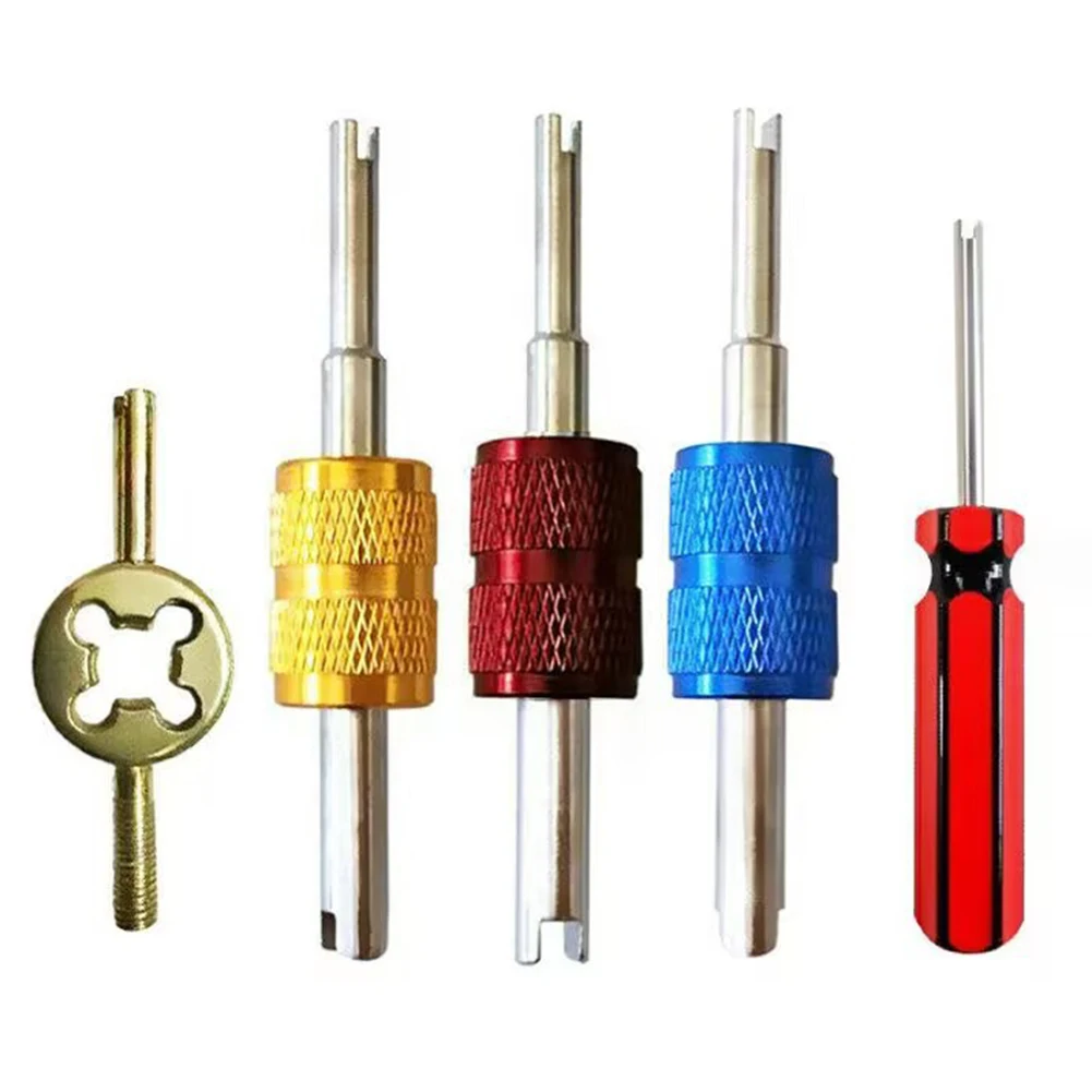 

5 Pcs/ Set Random Color Dual Screwdriver Car Valve Stem Core Remover Tire Installer Repair Tool Universal Tire Valve Core Stems