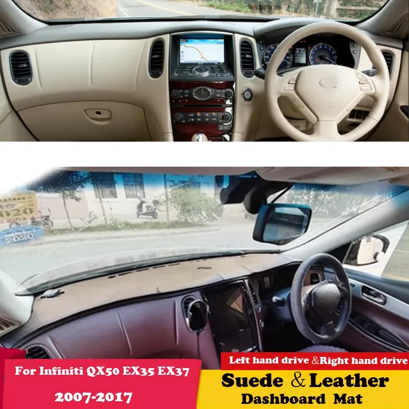 

Кожаный коврик для приборной панели Infiniti QX50 EX35 EX37 EX30d 2007-2017, Накладка для приборной панели, коврик для приборной панели, ковер, аксессуары для автостайлинга, замша