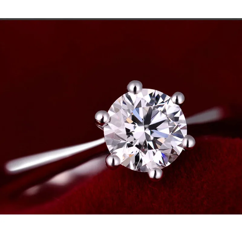 Fine Wedding Rings for Men Women Gift S925 Sterling Silver Austrian Crystal Engagement Proposal Ring Jewelry Bague Femme - 6