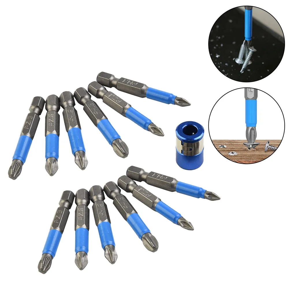 

12 шт., противоскользящие насадки для отвертки PH1 PH2 PH3 PZ1 PZ2 PZ3 с магнитным кольцом