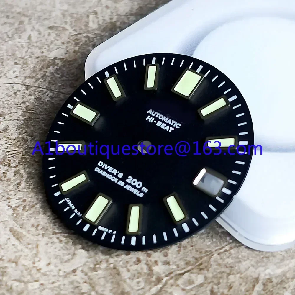 High Quality Watch Modification Accessories 62MAS Dial Green C3 Super Luminous Faces 28.5mm Calendar Sun Patterned Disk Surface