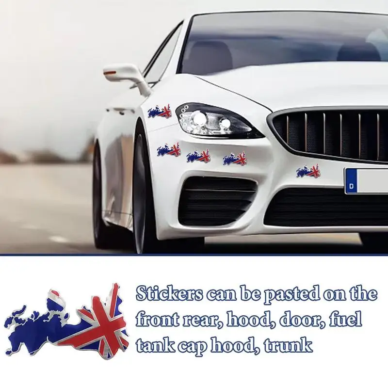 Union Jack Flag Car Emblem England United Kingdom Flag Metal Emblem Stickers Queen Memorial Party Props Emblem Decal Stickers 5
