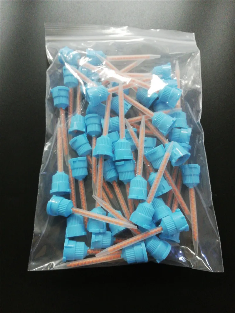 50 stücke 10:1 Dental Materialien Zahnmedizin Silikon Gummi Pistole Förder Mischen Kopf Einweg Silikon Gummi Mischen Kopf – Detail 7