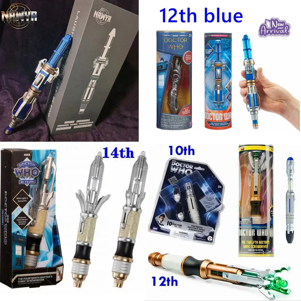 닥터 후 12th Doctor's 2nd 소닉 스크루 드라이버 Led 토치 13th Doctor 14th 소닉 빛과 소리 3d 모델 코스프레 장난감 그림