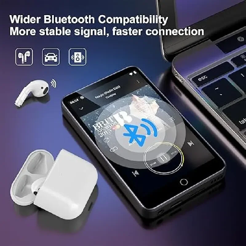 80GB MP3 player with Bluetooth and Wi Fi, Android music player with Split, Audio, Music, speaker, FM radio, e-book, up to