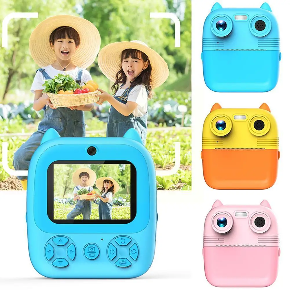 

Children Instant Print Camera 1080P Projection Video Birthday Gift Christmas Camera Photography Outdoor Toy O5T7