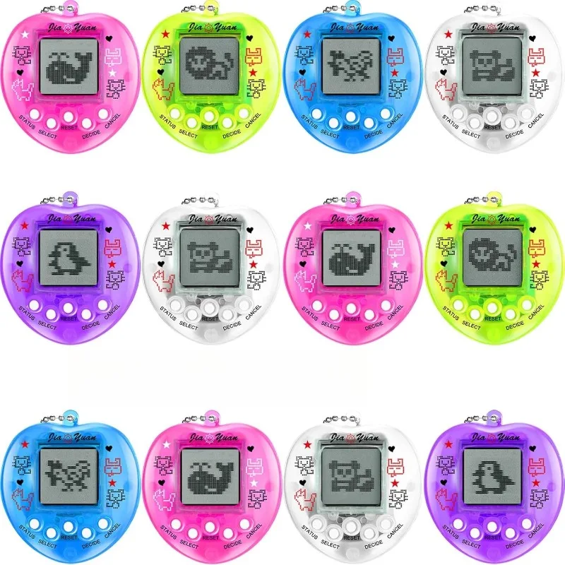 Virtual Pets Keychain for Kids Electronic Digital Pet Christmas Retro Handheld Game Machine for Birthday Gift Party Multicolor