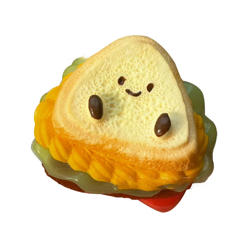 Mochi Taba SquishyNEW Extra Thick Sandwich Baby Toast Pinch Fidget Toy Layered Burger Split Sandwich Toy Antistress Autism Gift 6