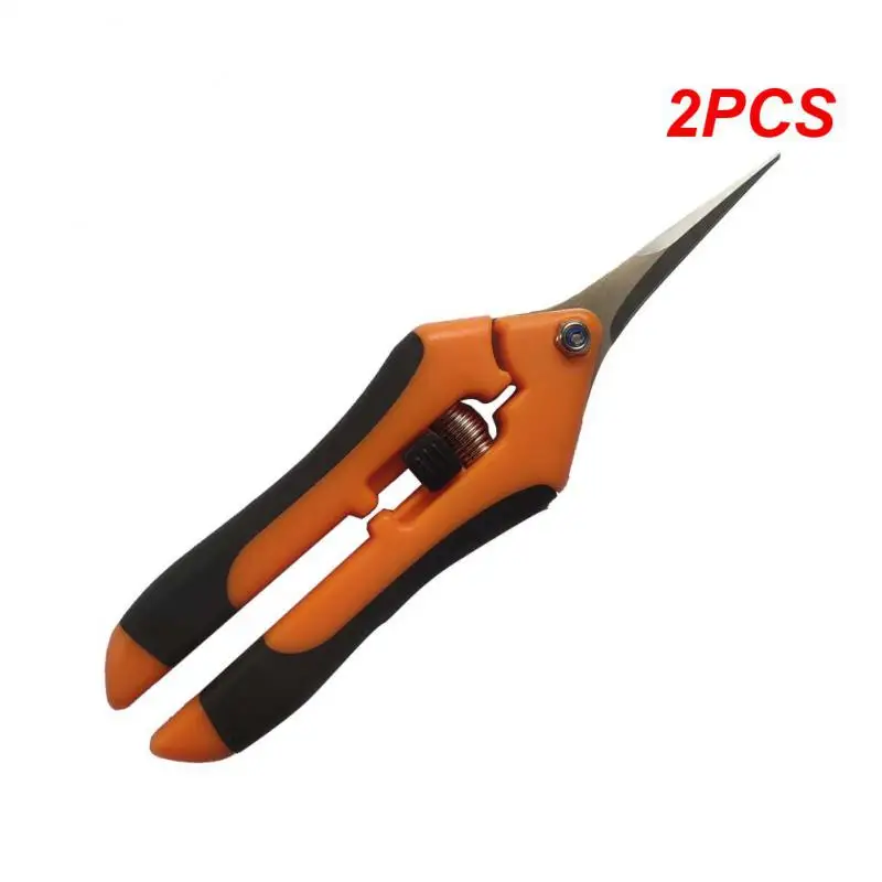 

2PCS Inch Gardening Hand Pruner Pruning Shear Trimming Scissors Stainless Steel Straight/ Curved Blades for Buds Herbs Flowers