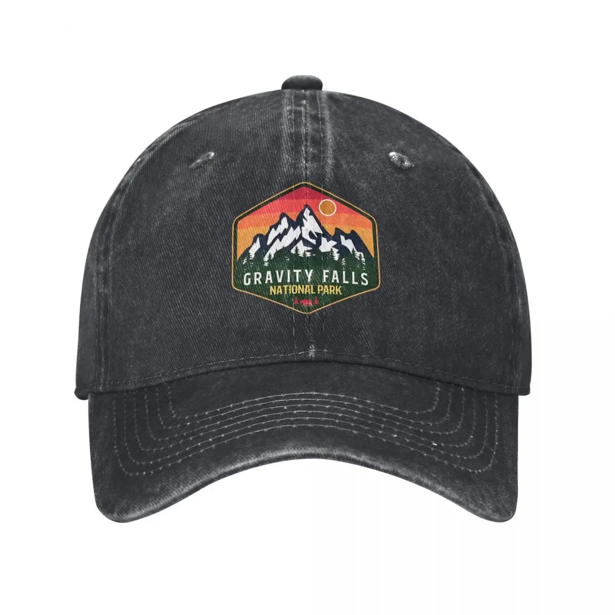 Gravity Falls National Park Baseball Caps Distressed Washed Cartoon Animation Snapback Hat Outdoor Workouts Adjustable