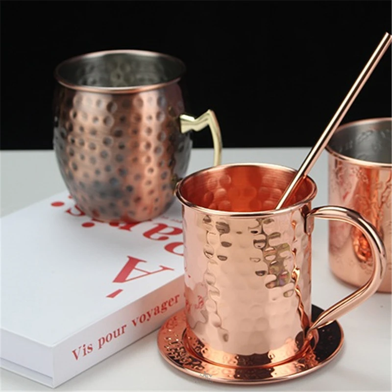 550ml Matte Bronze Moscow Mule Copper Mugs 8pcs drinking vessels