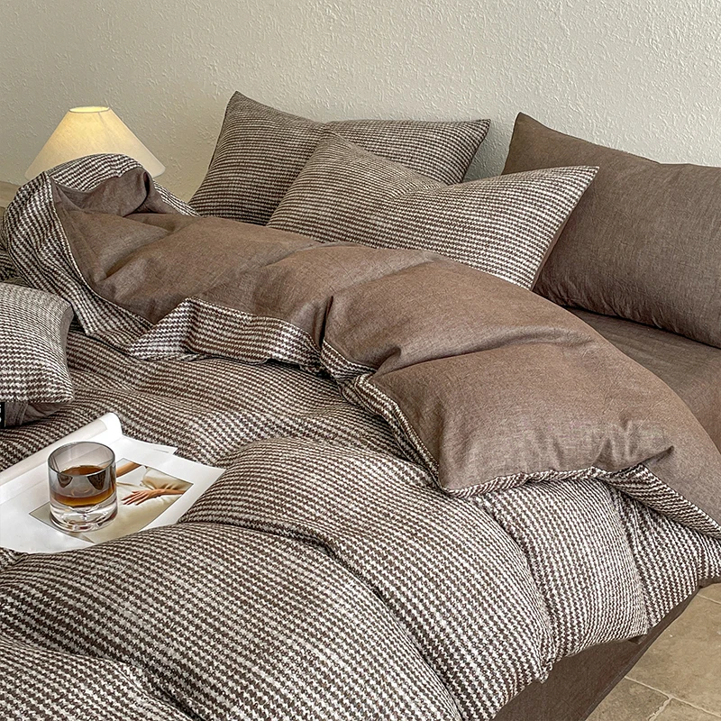 Bedding Set 4pcs Luxury Winter Pure Cotton Duvet Cover Bed Sheets Pillowcase Set Bed Linen Bedding Bedroom Comforter Set 2