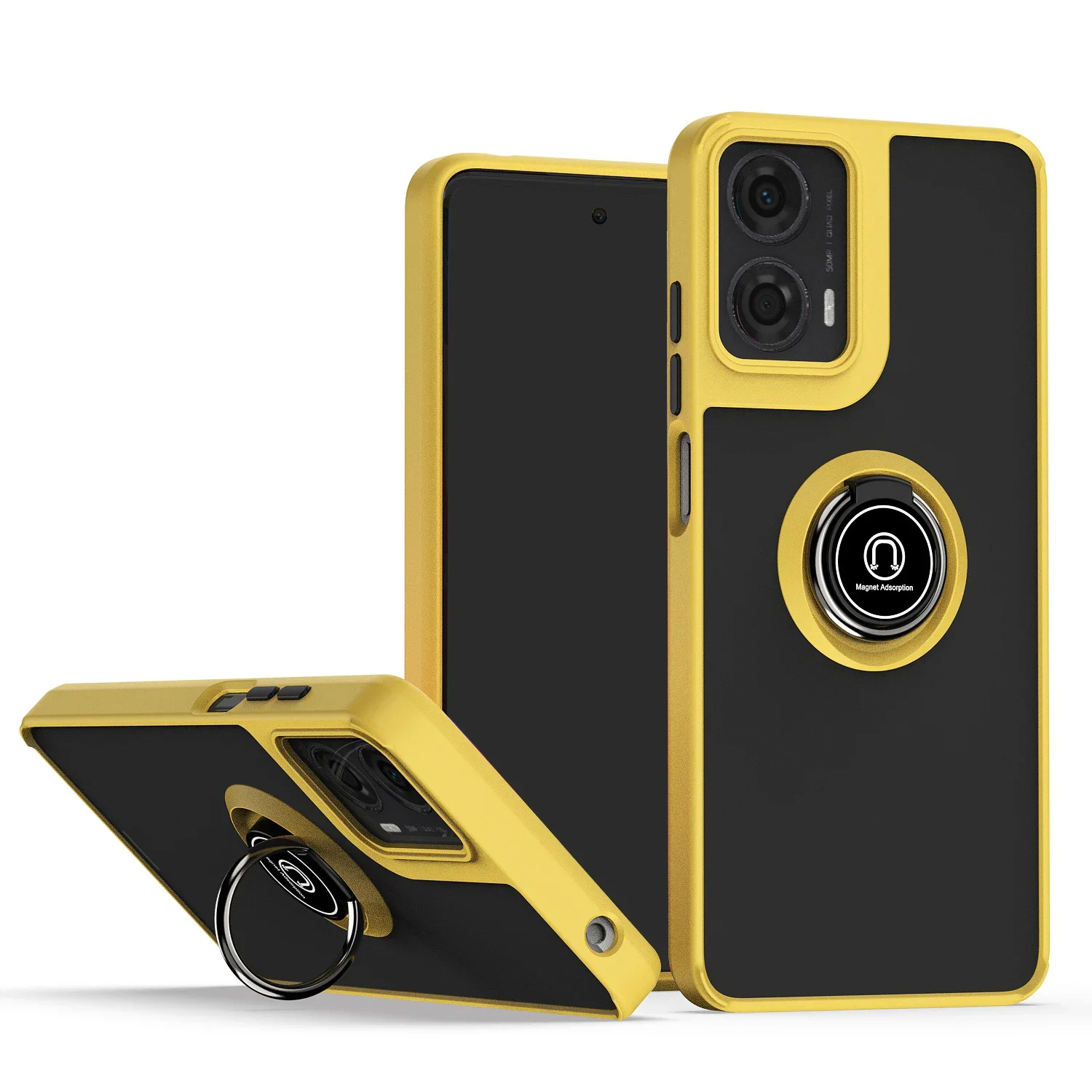 Magnetic Ring Matte Phone Case with Enhanced Design