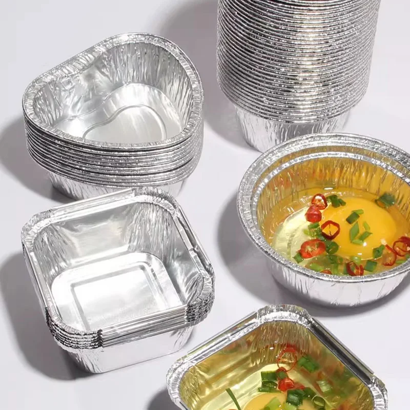 10pcs Baking Aluminum Foil Pan Air Fryer Liners Oven Tin Box Reusable Food Foil Tray  Aluminum Packaging Box BBQ Tools