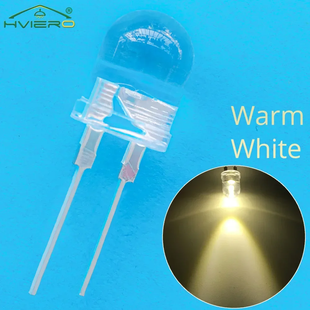 50Pcs-LED-Lamp-Bead-Light-emitting-Diodes-30KMCD-Bulb-10mm-White-Red ...