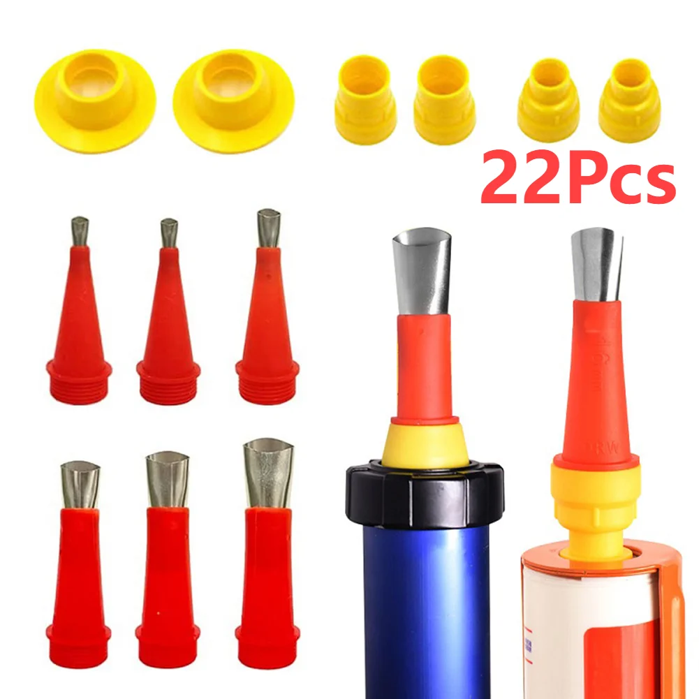 22Pcs Stainless Steel Caulk Nozzle Applicator Caulking Finisher Glue Tool Kitchen Bathroom Sink Silicone Sealant Finishing caulking gun nozzles caulking nozzle caulking tools