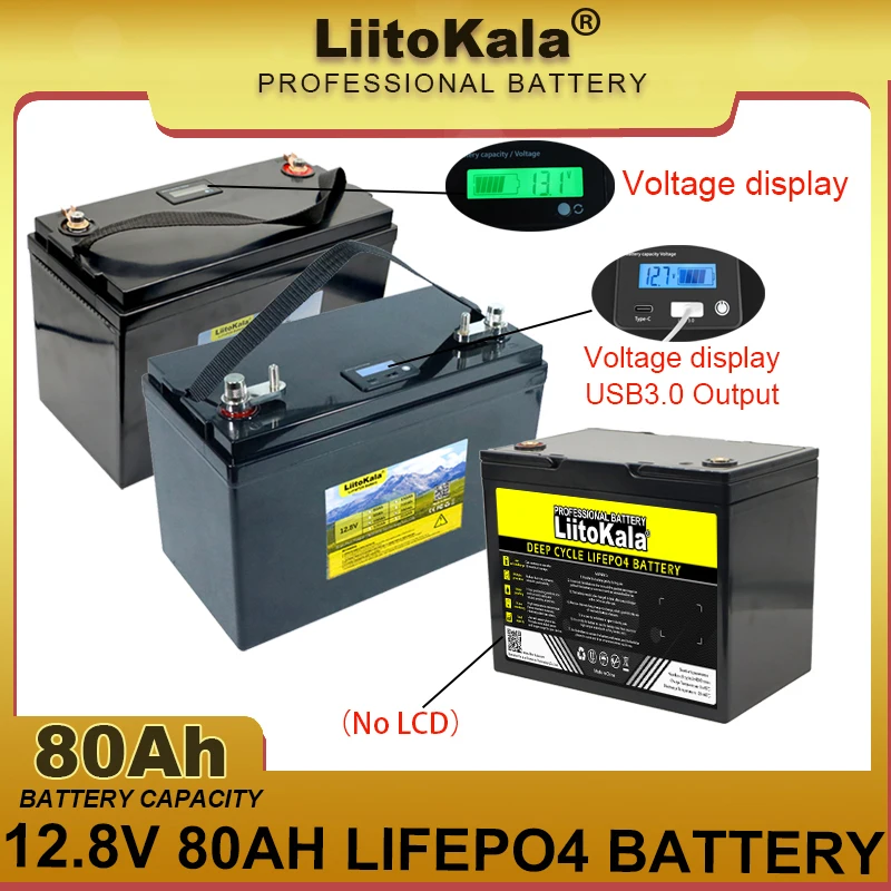 LiFePO4 Batterie 80Ah 12,8V für Photovoltaik Camper boot