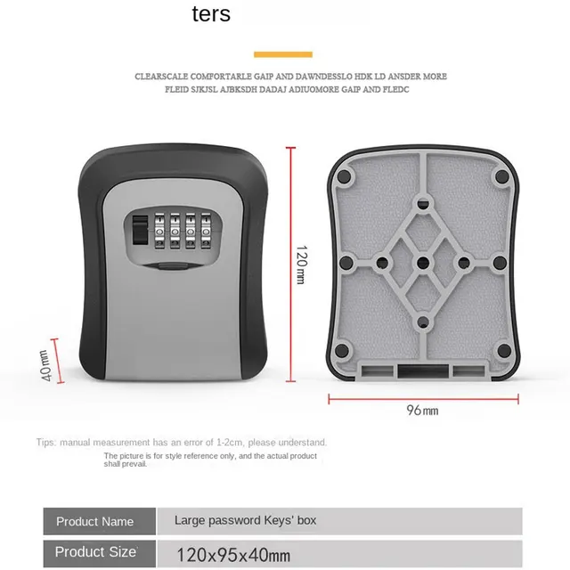 4 Digit Combination Key Lock Box Wall Mounted Key Lockbox With Code For House Key Storage Security Protection 3