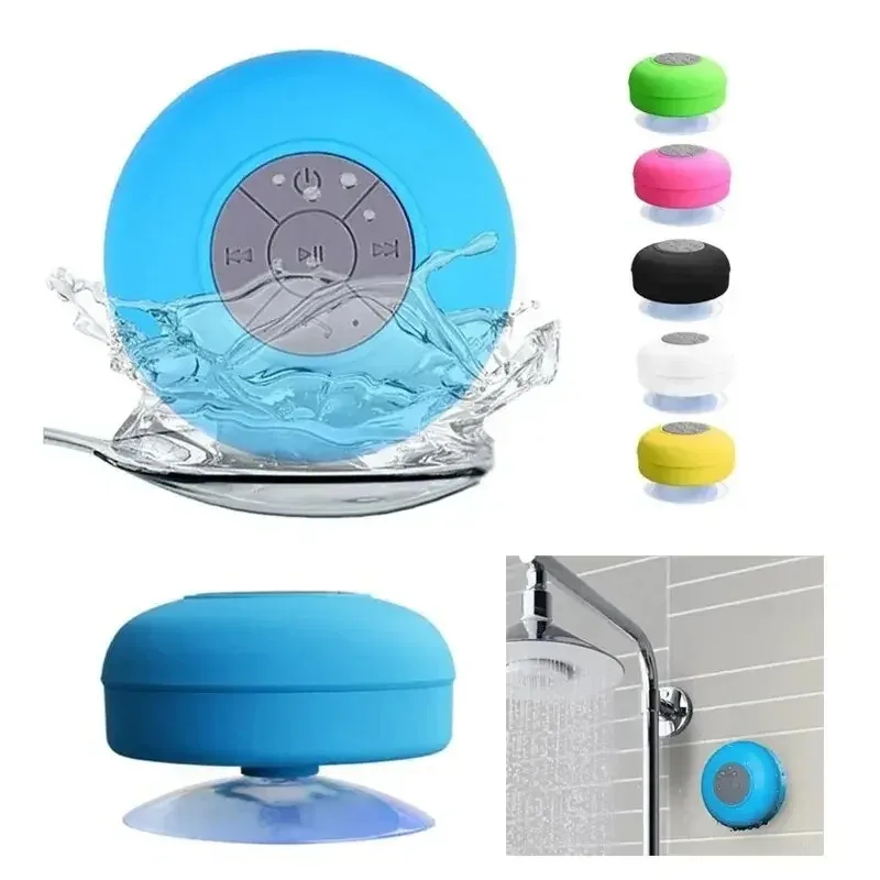 Water-Resistant Portable Bluetooth Shower Speaker with Suction Cup and Rechargeable Battery