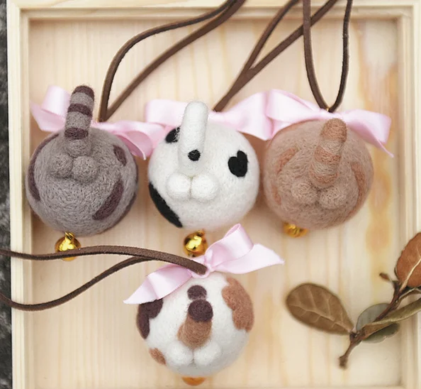 Claws and eggs cartoon animal set wool needlepoint kit wool felt needle felting ornaments craft needlecraft DIY handmade