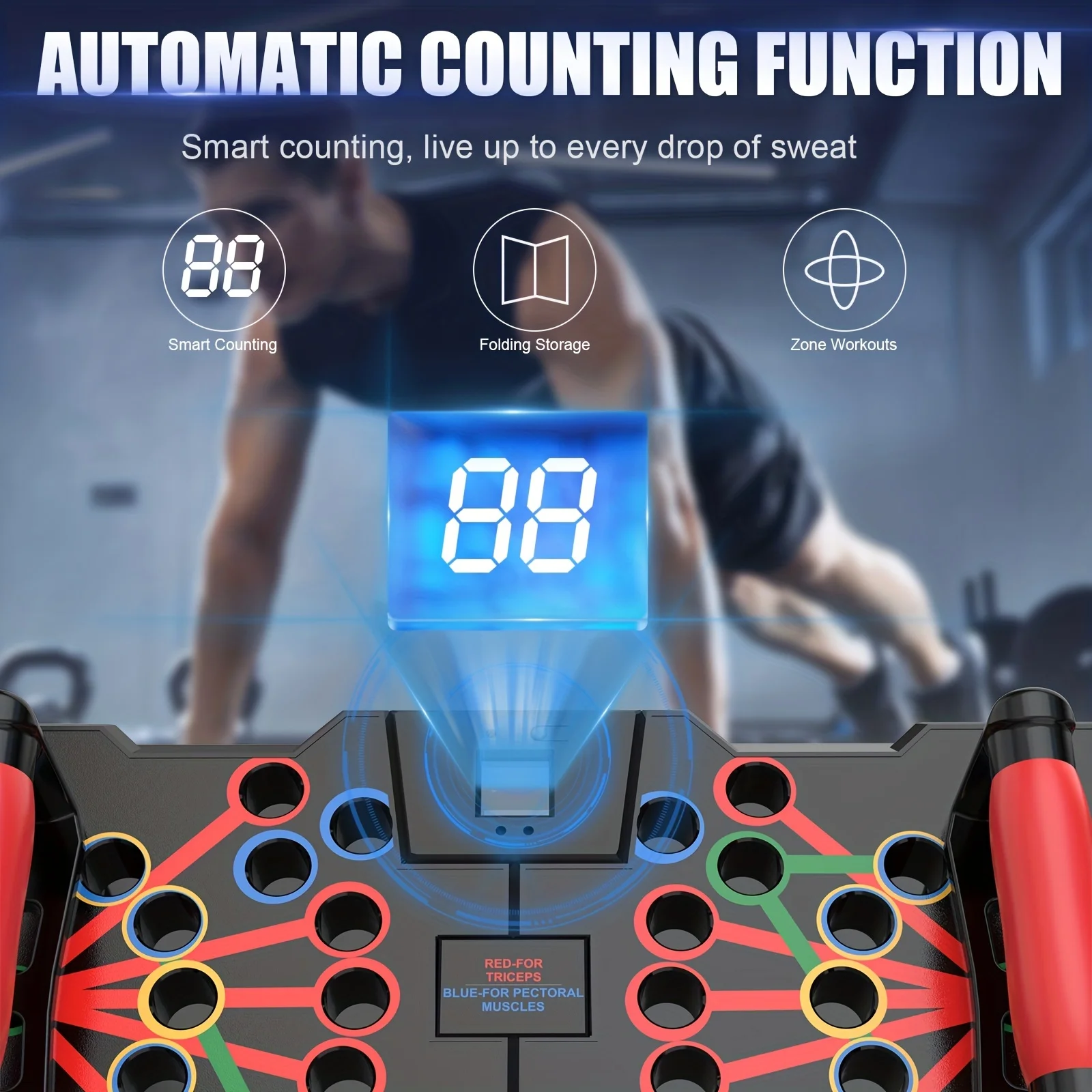 Push Up Board Counter Workout Equipment Portable Foldable Push up Bar Pushup System Home Gym Fitness