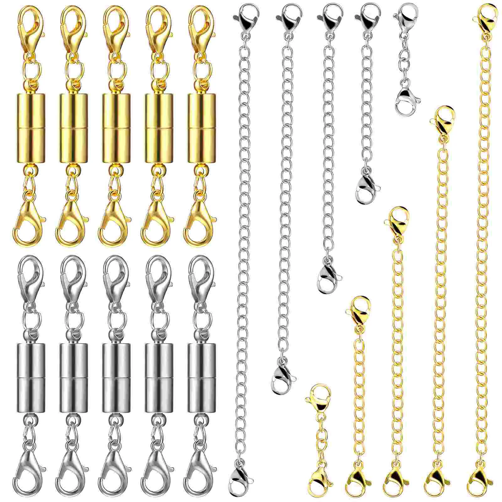 

10 Pcs Chain Extender Extenders for Necklaces Jewelry Making Bracelet The Magnetic Connector Clasps