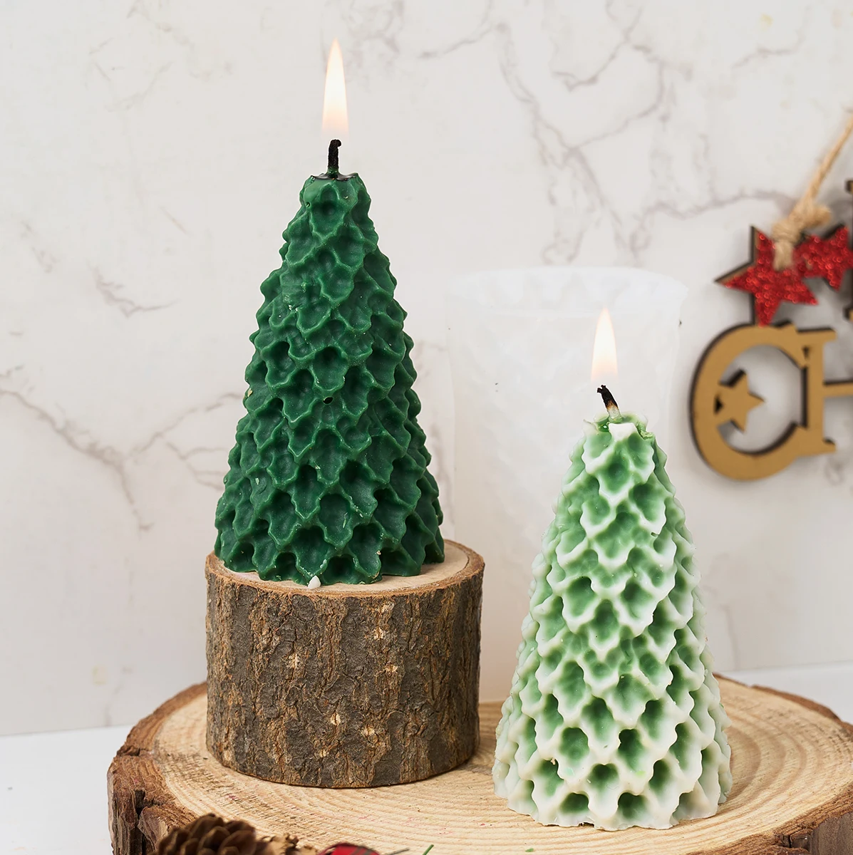 Description Picture 3 of itemChristmas Tree Candle Silicone Molds Handmade Aromath Soap Wax Molds DIY Plaster Resin Crafts Making Home Xmas Decor Supplies