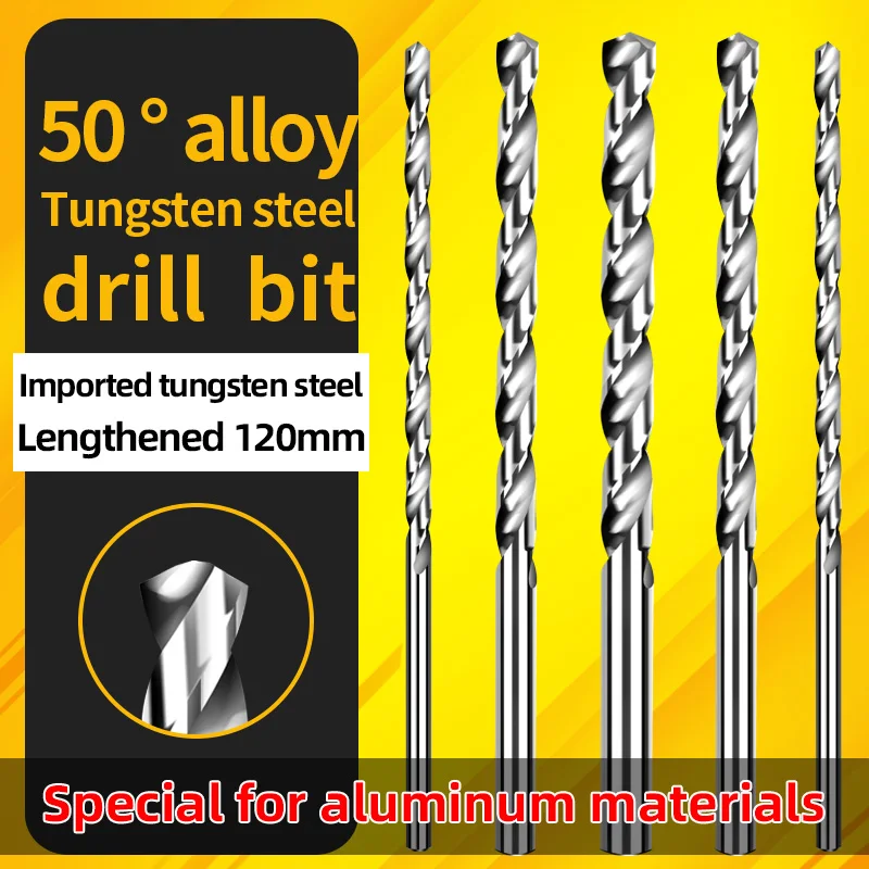 

HRC50 ° Tungsten Steel Drill Bit , Imported Superhard Material Lengthened 120mm Aluminum Alloy Special 2-20mm