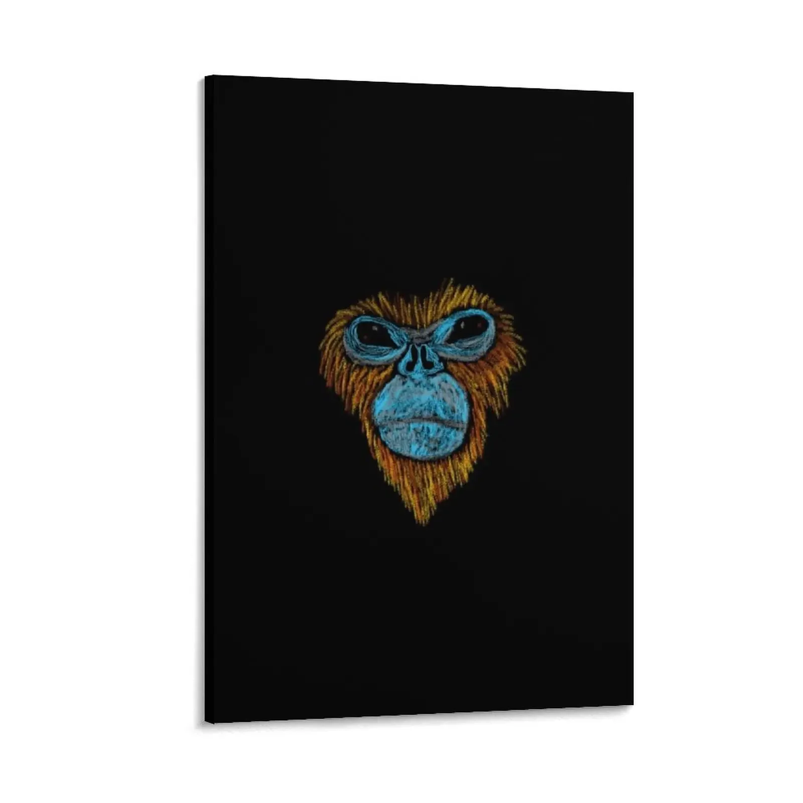 

The Golden Monkey (black background) Canvas Painting cute room decor canvas wall art Wall paintings