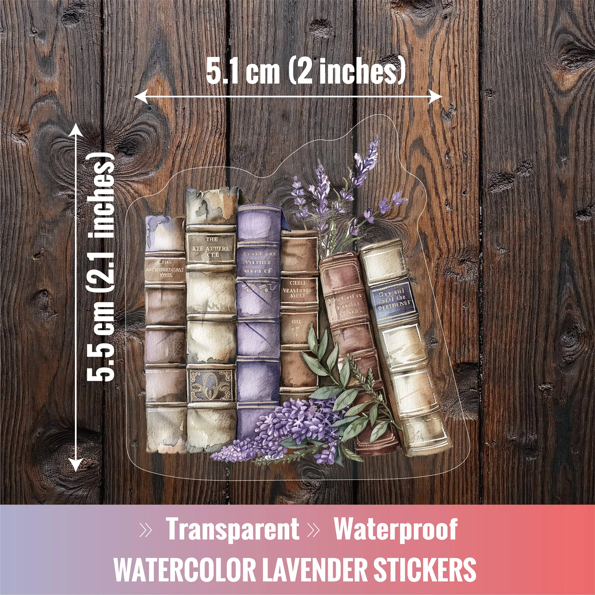 50PCS 라벤더 꽃 스티커 투명 PET 스크랩북 스티커 빈티지 꽃무늬 저널 플래너 DIY 공예 미적 스티커