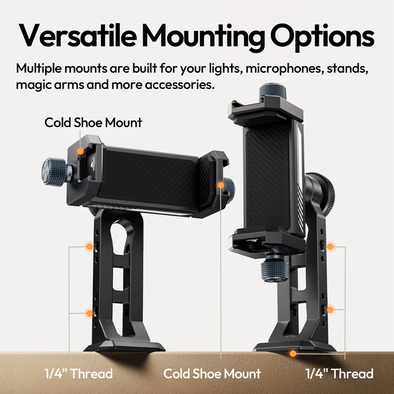 Ulanzi MA53 Arca Swiss Phone Mount with Ball Head 360° Rotation Metal Phone Holder for Photograph Livestreaming Vlog Recording