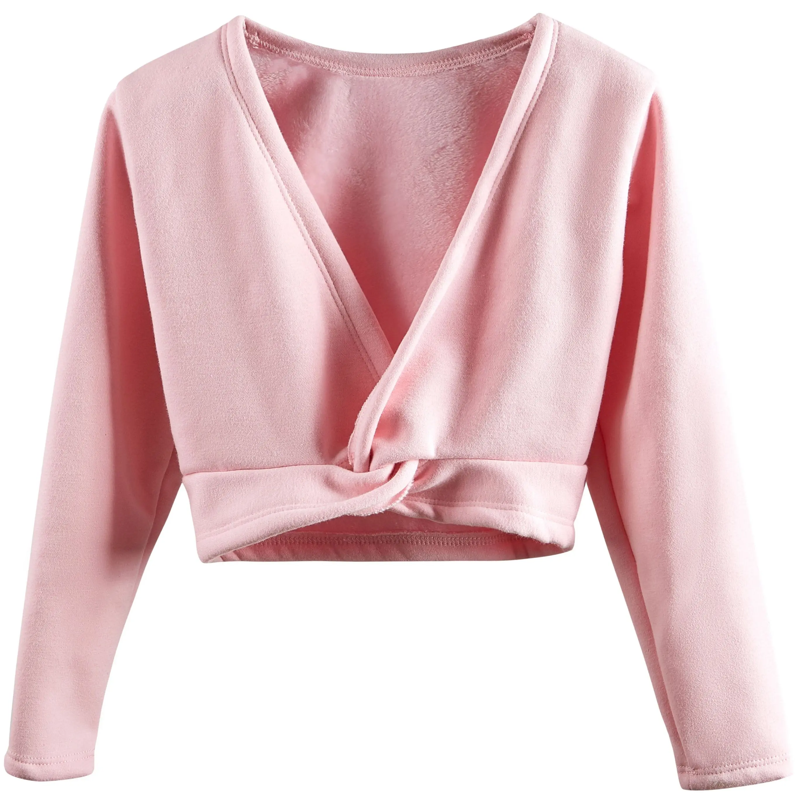 DANSHOW Mädchen Ballett Wickeltops Kinder Langarm Tanzpullover, Samt innen – Detail 1