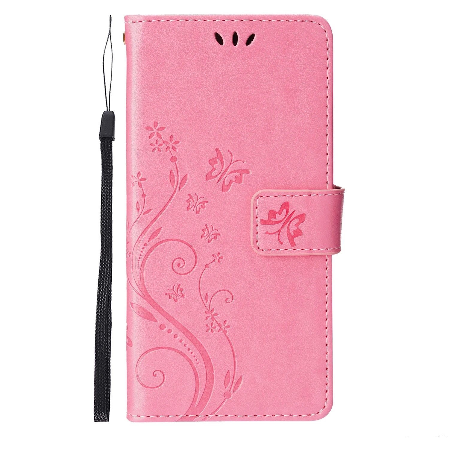 Butterfly Embossed PU Leather Phone Case