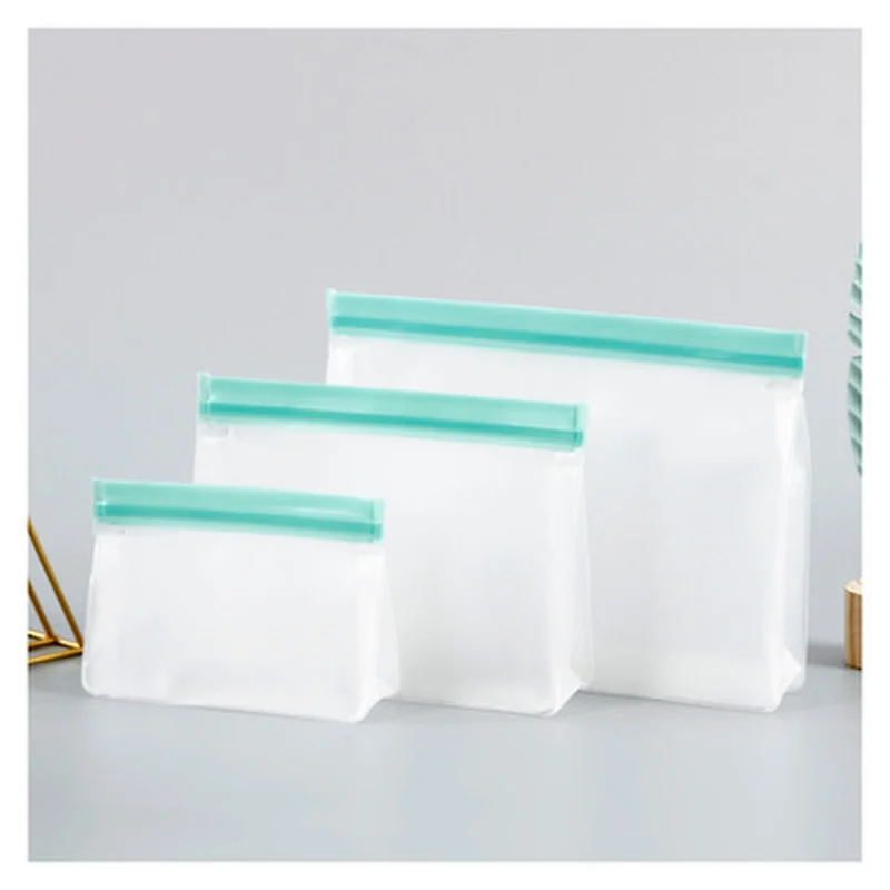 Foods Storage Bag PEVA Containers Stand Up Fresh Bags Zip Silicone