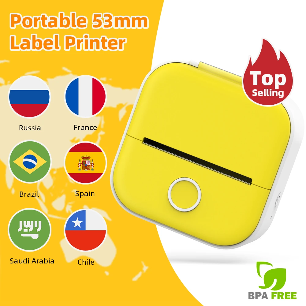 Phomemo T02 Pocket Printer Photo Journal Printing 53mm Sticker Labels Wireless Connection No-Ink Thermal Printing Long Battery mini printer for phone