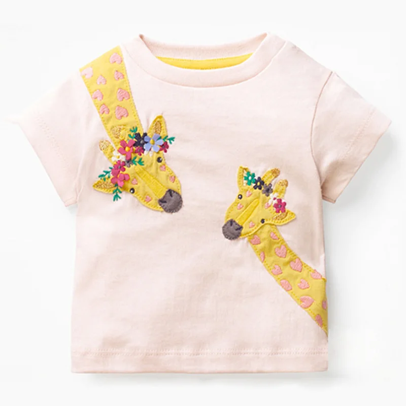 

Brand Quality 100% Combed Cotton t-shirts 2024 Summer Short-sleeve Baby Girl Clothes Children Bebe Kids Girls Casual Cartoon Tee