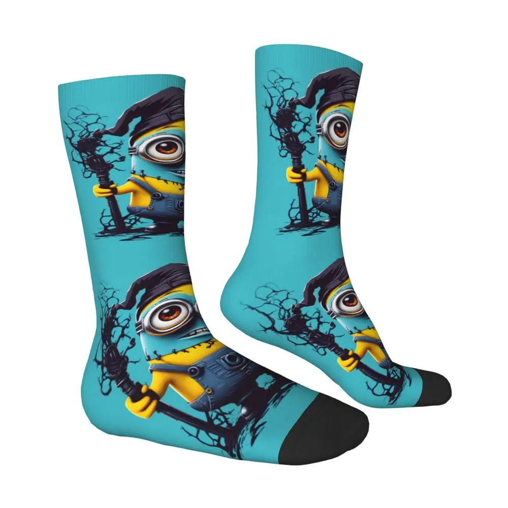 Custom Cool Print M- Minions Cartoon Socks for Women Men Stretchy Summer Autumn Winter M- Minions Bananas Crew Socks 53 Scf9616a3680e418f8b0b2e3d383dc0ac4