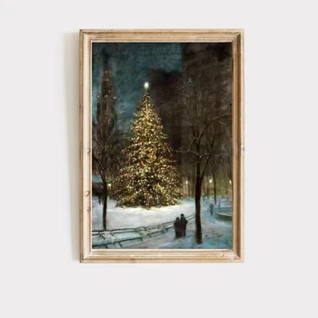 Victorian Christmas Tree Winter Scene 1