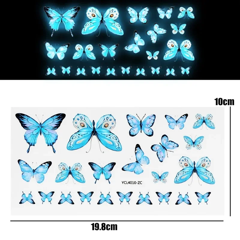 Blue Butterfly Luminous Wall Stickers DIY Butterflies Glow in The Dark Wall Decals Wallpaper for Bedroom Living Room Home Decor luminous wall stickers 3d wall stickers