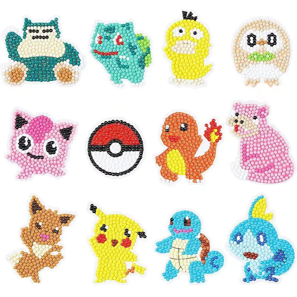 Diamond Painting 5D Diamond Painting Cartoon Pikachu Animal DIY Child Sticking Drills Embroider Handiwork Enthusiast Doodle Schoolbag Best Gifts