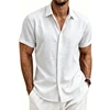 119156-f5071c.jpg Men's Cotton Linen Shirts Essential Comfortable Casual Lightweight Short Sleeve