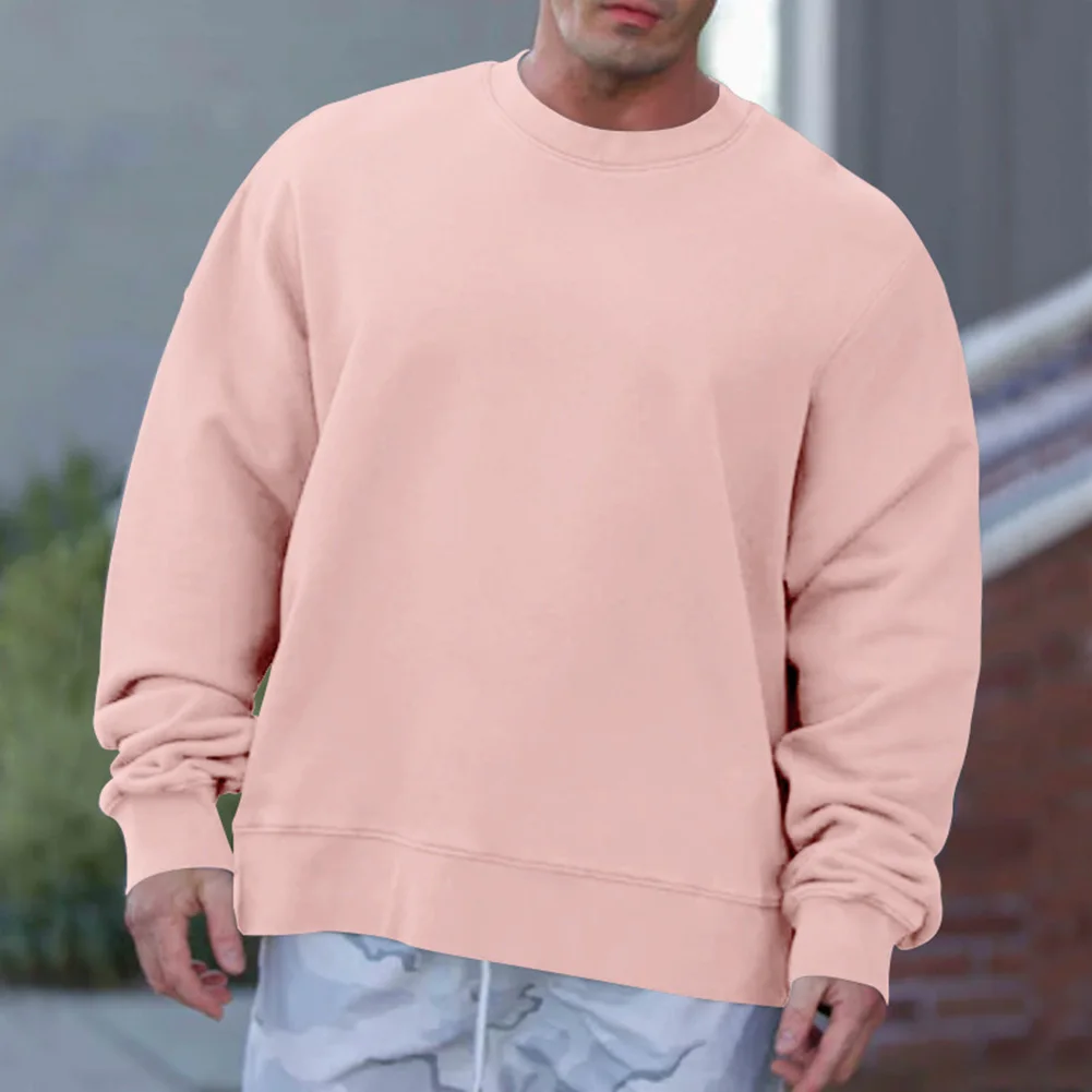 

T-Shirts Pullover Autumn Spring Round Neck Solid Color Sports Sweatshirts T-Shirts Versatile Baggy Classic Hot