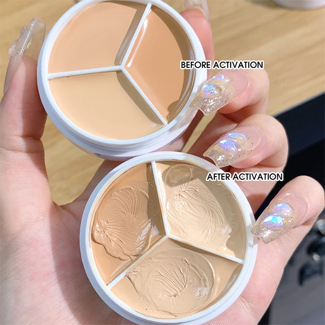 XIXI Pure Holding Makeup Three Color Concealer Spot Acne Print Repair Foundation Dark circles are not easy to stick powder 3