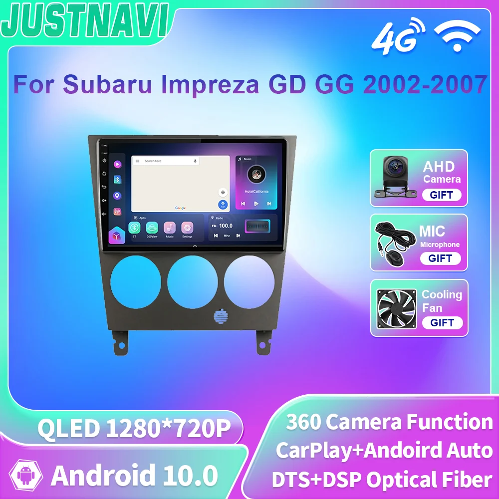 

JUSTNAVI QLED Android Car GPS Radio Multimedia Video Player 8+128G RDS For Subaru Impreza GD GG 2002 2003 2004 2005 2006 2007